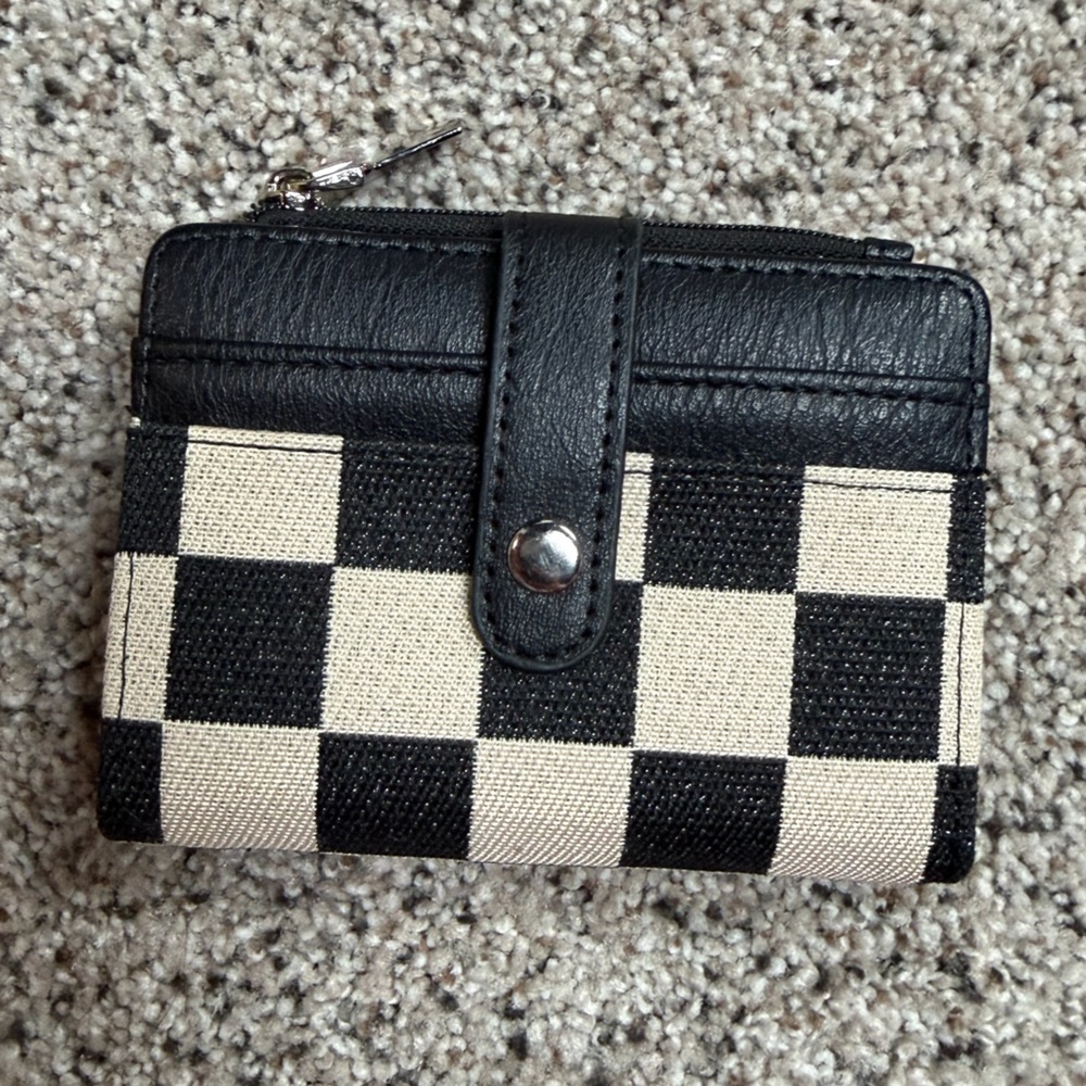 Checkered Black and Cream Wallet